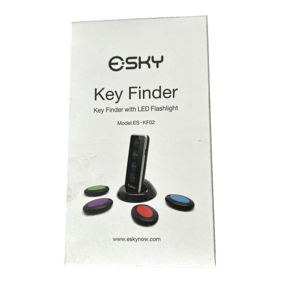 Esky Key Finder w LED Flashlight 4 Keys Black Multicolor ES-KF02 NEW Sealed Box